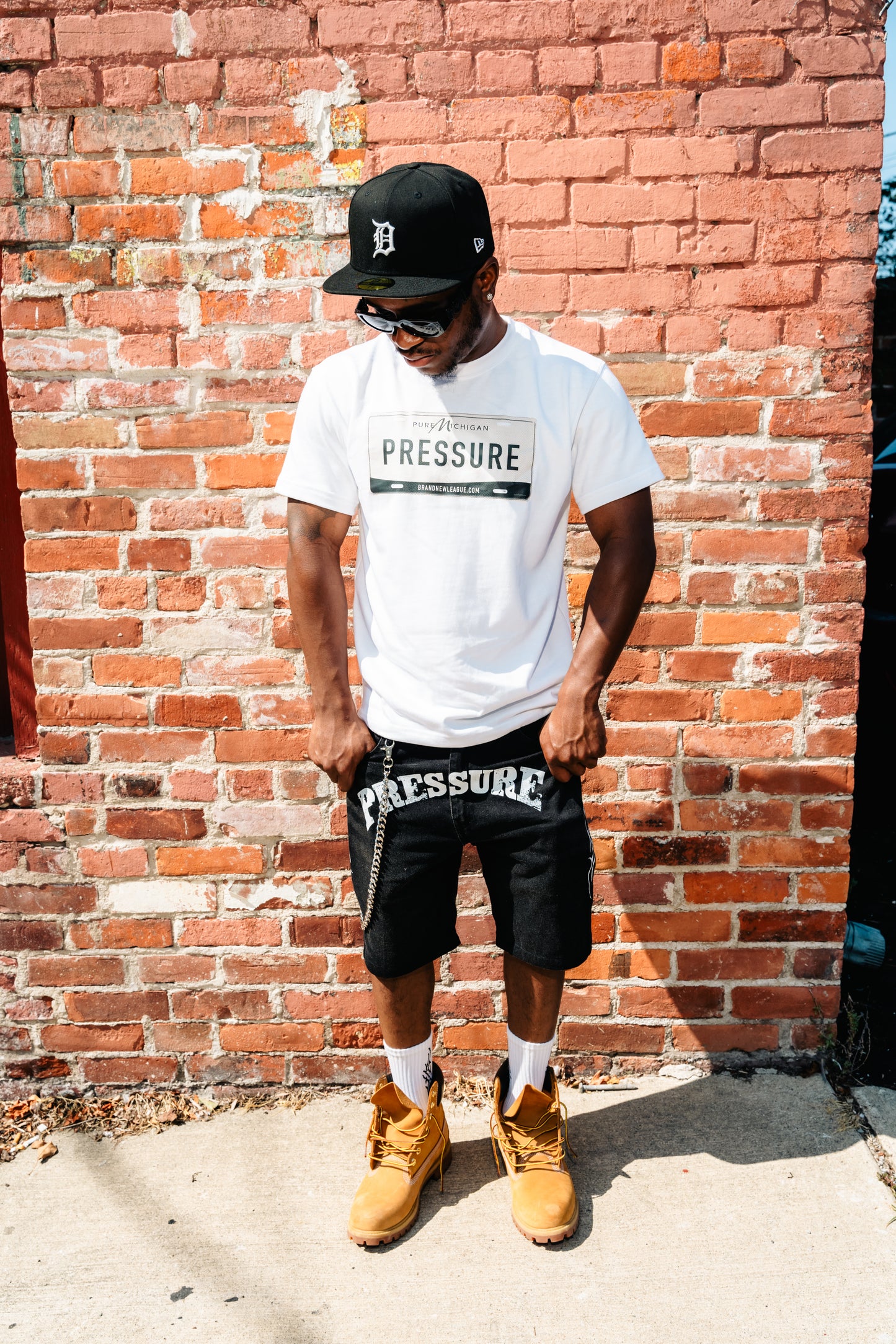 PRESSURE Denim shorts (Dark Wash)