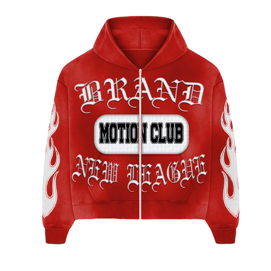 Motion Club Zip up Hoodie (Red)