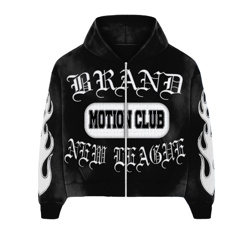 Motion Club Zip up Hoodie (Black)