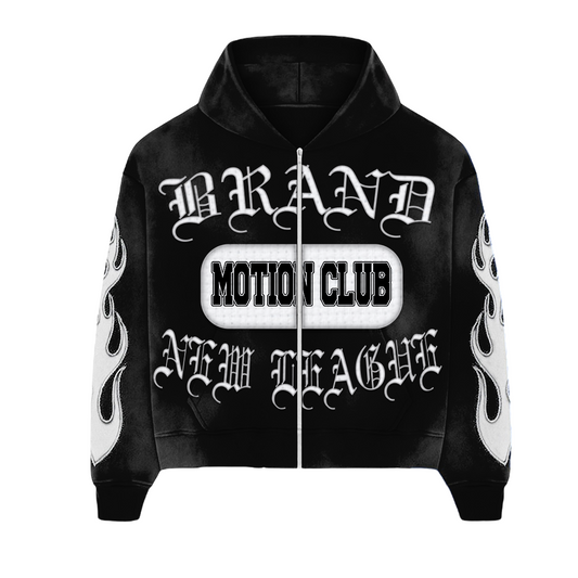 Motion Club Zip up Hoodie (Black)