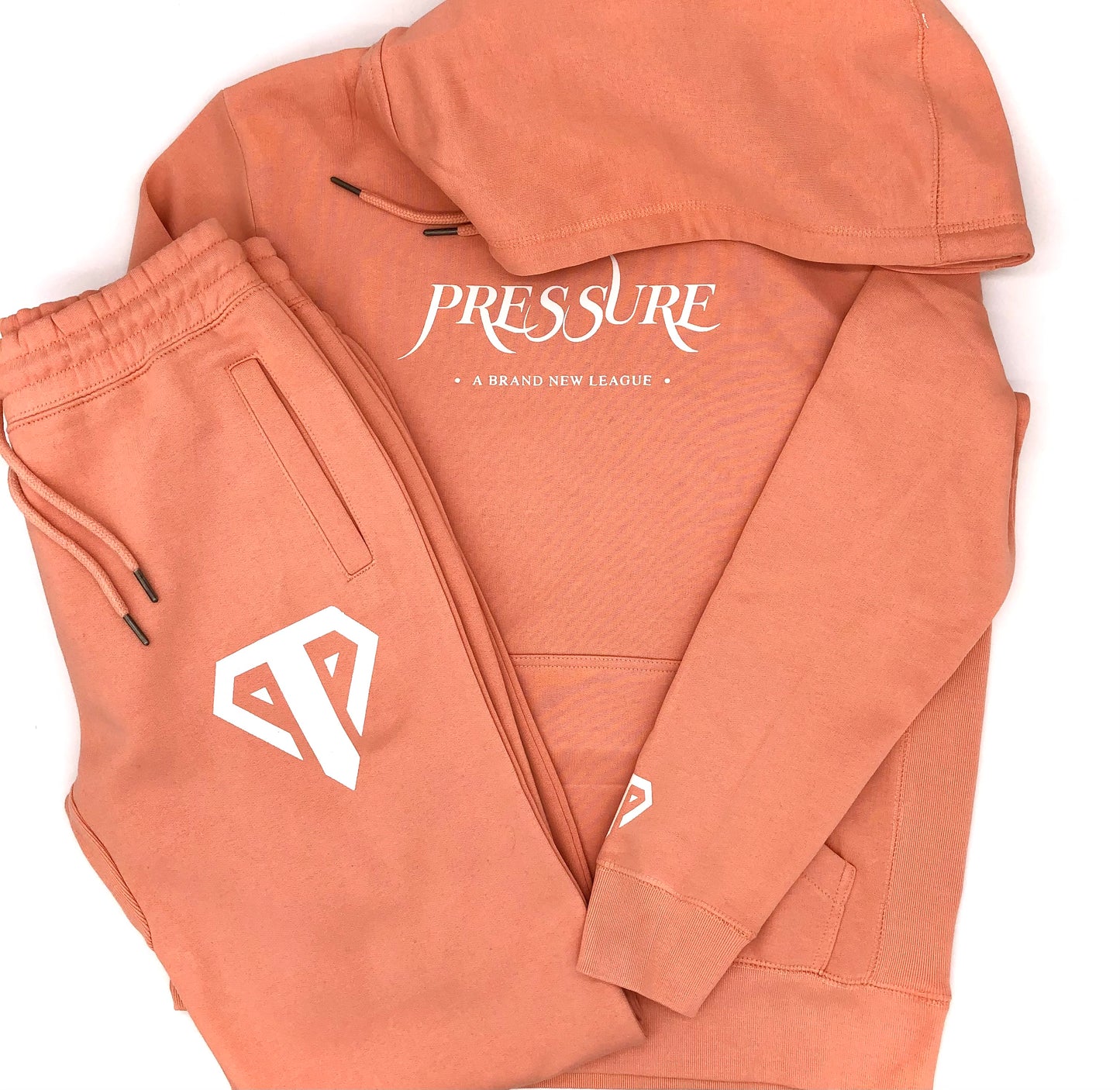 A Brand New League Sweatsuit in Salmon